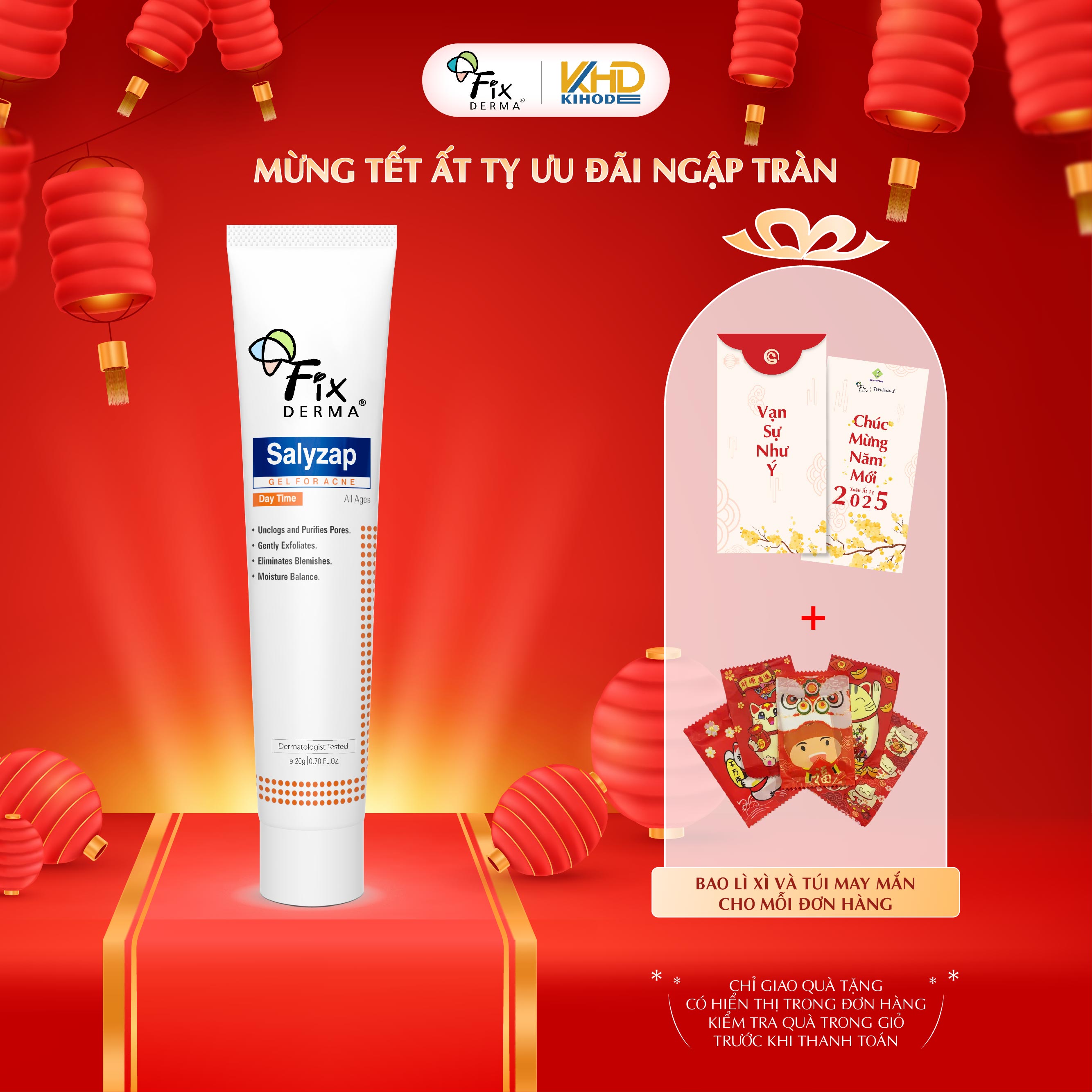 Chấm Mụn FIXDERMA Salyzap Gel For Acne Day Time Giúp Ngăn Ngừa Mụn và Giảm Thâm Mụn Dành Cho Ban Ngà