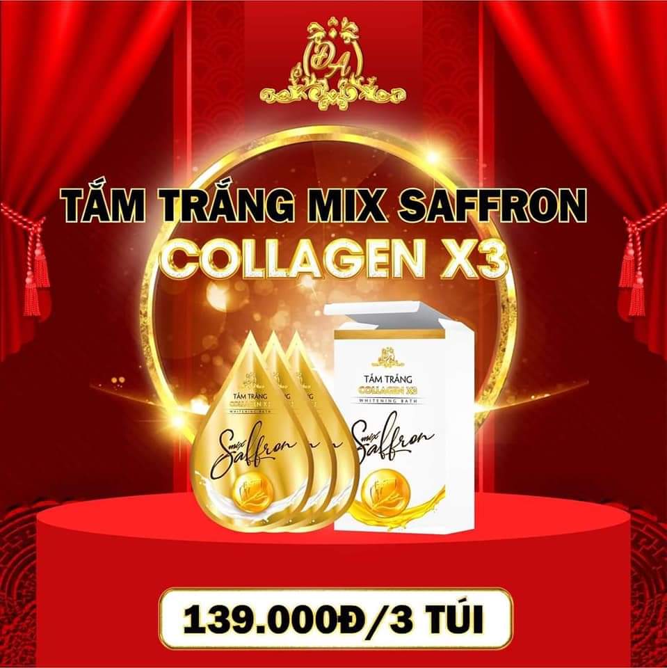 [Hcm]Combo 3 Gói Tắm Trắng Collagen X3