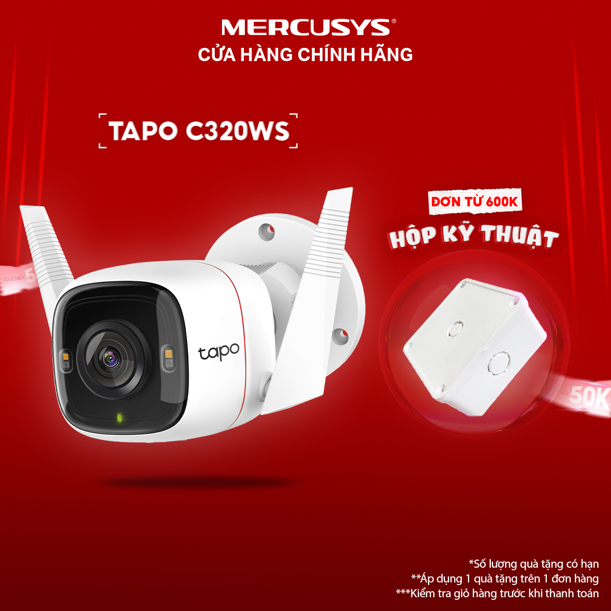 Camera An Ninh Ngoài Trời Tapo C320WS 4MP, Hỗ Trợ Thẻ Nhớ microSD 256GB, IP66, Đèn LED Hồng Ngoại 30m