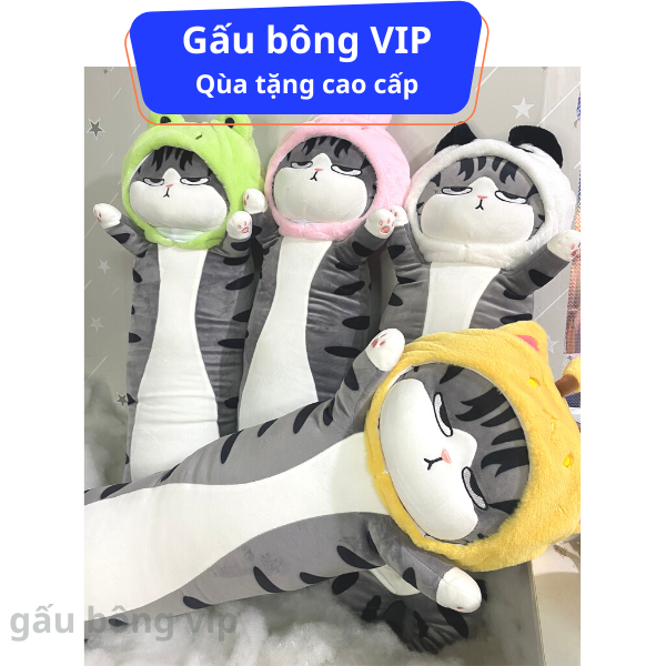 Gối Ôm Mèo Hoàng Thượng Đứng Cosplay Thỏ Ong Gấu Trúc Ếch Gấu Bông VIP TPHCM Thú Nhồi Bông Con Mèo H