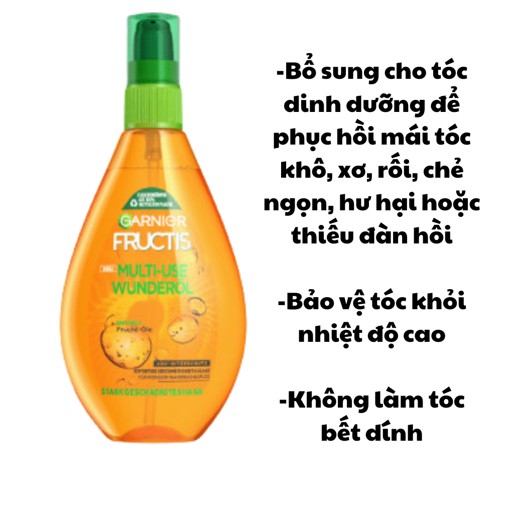 Kem Ủ Tóc Garnier Fructis  390ml Chuối Dưa Hấu Maccamadia Dầu Dưỡng Garnier - Nội Địa Đức