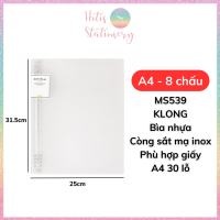 HOTIS Binder File còng sắt KLONG A4 B5 A5 bìa nhựa PP vân chéo dễ dàng thay giấy