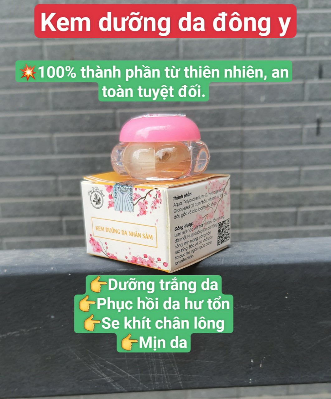 [Hcm][Kem Có Logo + Tặng Srm Ponds] - Kem Dưỡng Da Đông Y Mờ Nám Mờ Tàn Nhang Trắng Da Ngừa Mụn.