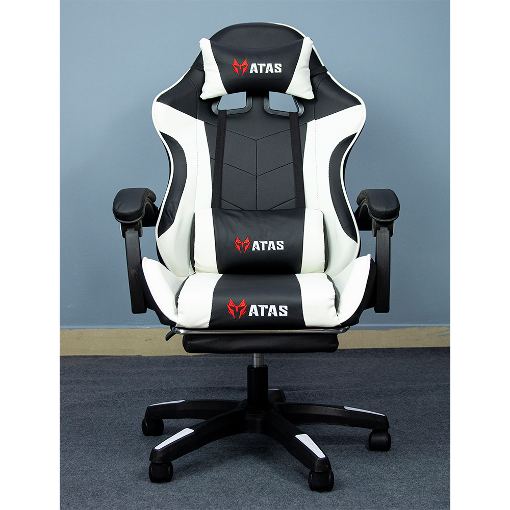 Ghế gaming ATAS A1 ghế game da cao cấp - Chân đế nylong - Có giá đỡ chân - Cục rung massage
