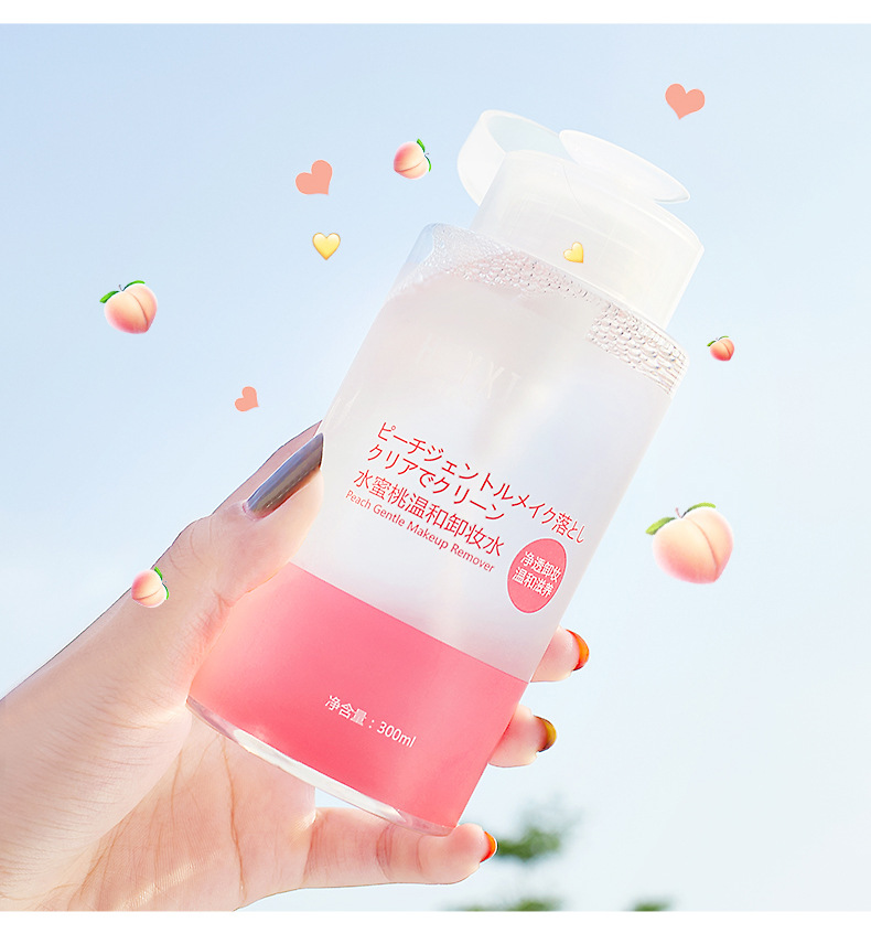 Một Chai Nước Tẩy Trang Nhẹ Dịu Tinh Chất Đào Heyxi 300ML