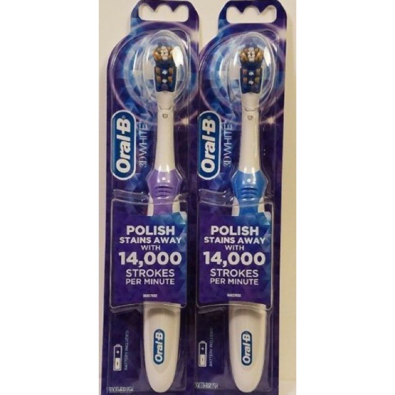 [Hcm]Bàn Chải Pin Oral - B Polish 3D White Battery Powdered Toothbrush Polish 14000 Strokes Mềm Mại Đánh Răng Trắng Sáng