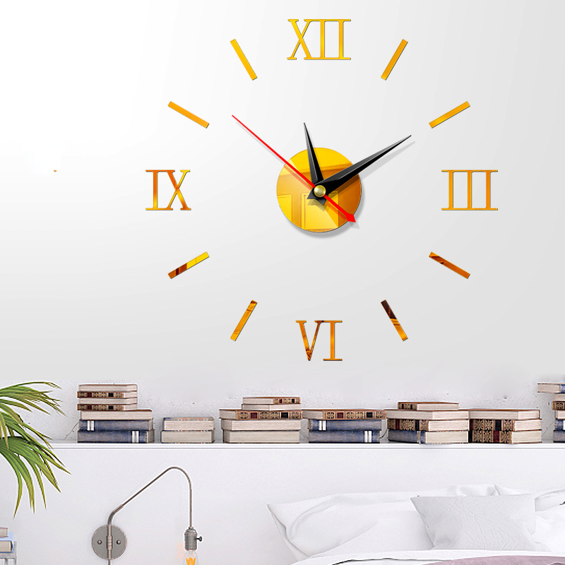 [Tặng PIN] Đồng hồ dán tường bộ số la mã 40cm x 40cm - 3 màu - Đồng hồ treo tường trang trí - DH26