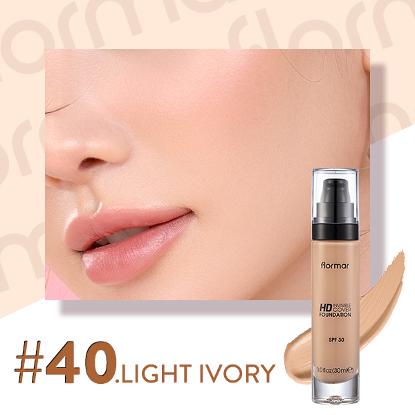 Kem Nền Mỏng Nhẹ Lâu Trôi Che Phủ Cao FLORMAR Invisible Cover HD Foundation 30ml