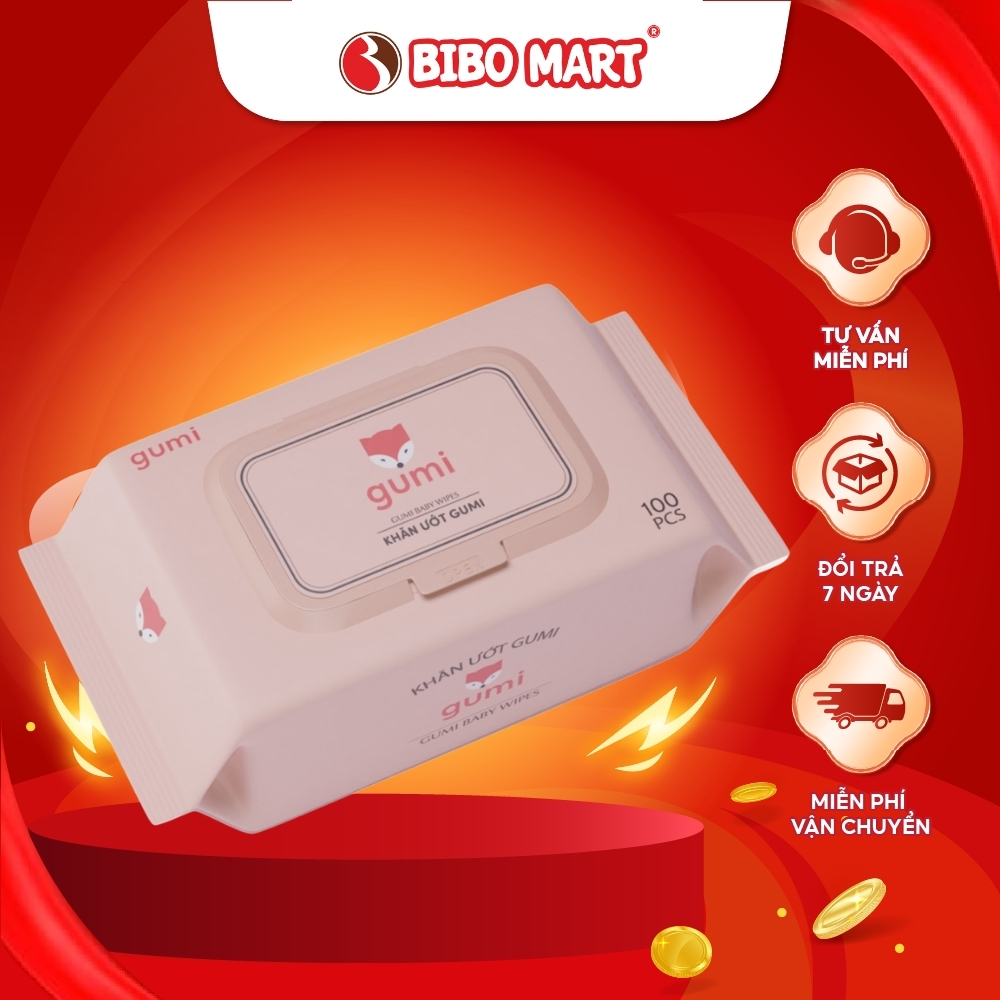 Khăn Giấy Ướt Gumi Có Nắp 100 Tờ