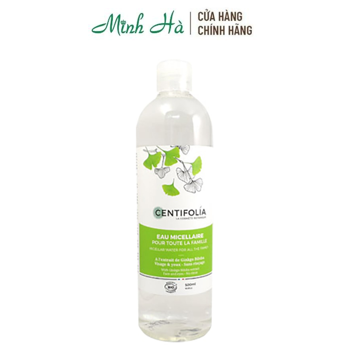 Nước tẩy trang rau má Centifolia Eau Micellaire 500ml của Pháp