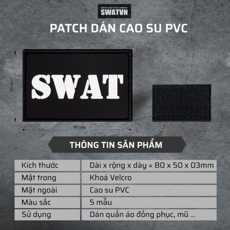 PATCH CAO SU PVC VELCRO COMBO 2 CÁI | PATCH CỜ CÁC NƯỚC 3D 80X50MM DÁN BALO MŨ ÁO TACTICAL MOLLE