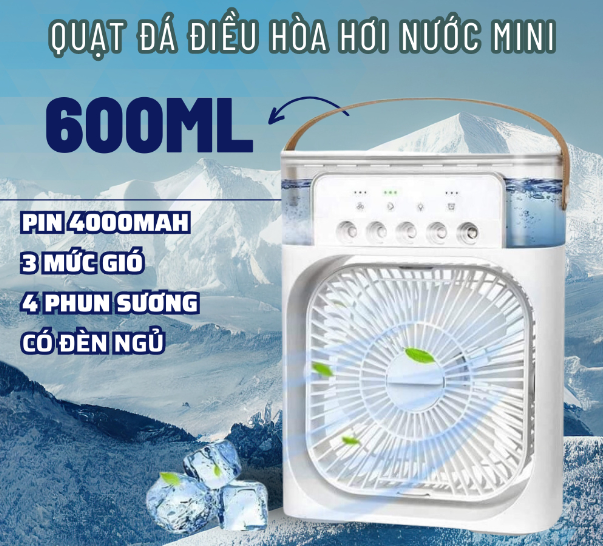 QUẠT PHUN SƯƠNG ĐIỀU HÒA KHÔNG KHí - QUẠT ĐIỀU HÒA PHUN SƯƠNG MINI - QUẠT LÀM MÁT BẰNG HƠI NƯỚC ĐỂ B