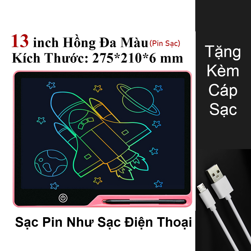 [20 Inch - Sạc Pin] Bảng Vẽ Điện Tử 13 Inch 16 inch 20 Inch Sạc Pin Bảng Viết Tự Xóa 20 Inch Đa Sắc Bảng Vẽ Tự Xóa 13 Inch 16 inch 20 Inch Sạc Pin Thế Hệ Mới - Dừa Shopkids