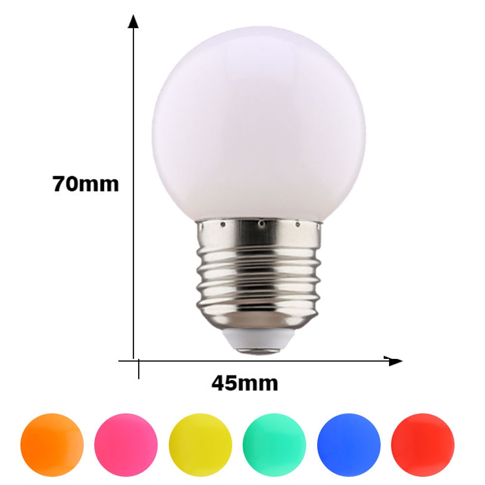 Combo 20 10 Bóng Đèn Chanh Bóng Led 3W Tự Động Đổi Nhiều Màu Trang Trí Nhà Cửa Sân Vườn RGB 7 Màu Nháy Đổi Màu Tự Động