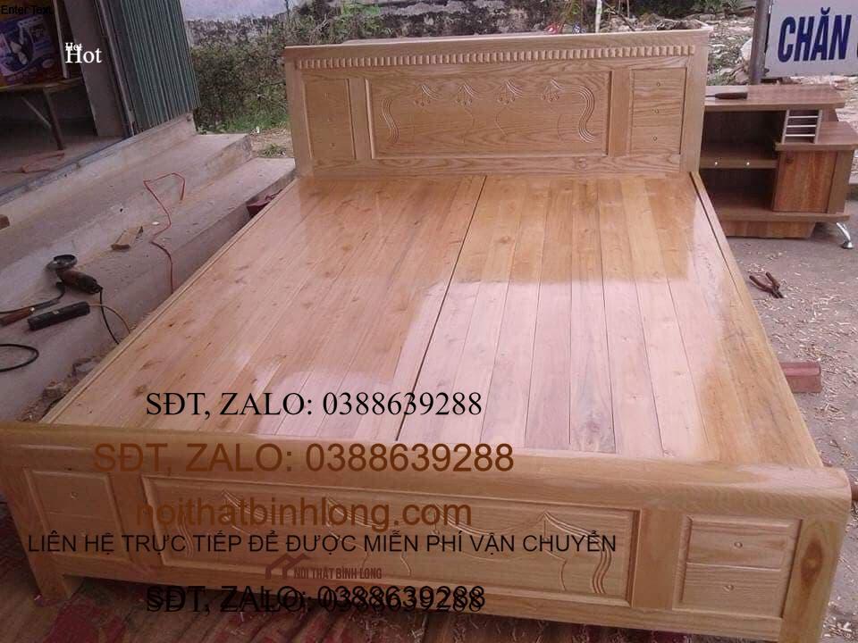 giường ngủ gỗ sồi nga 1m8 x 2m
