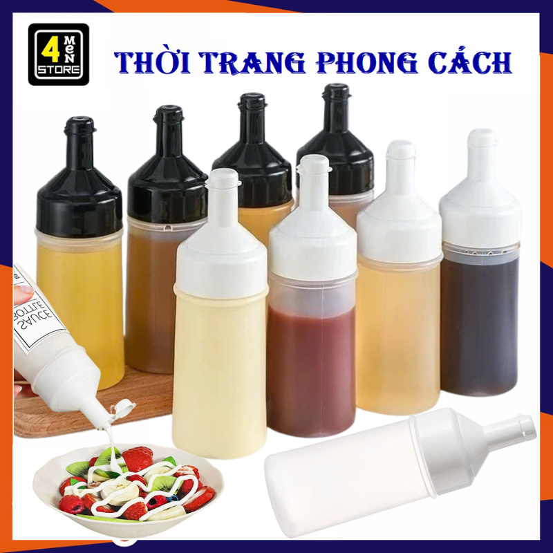 Bình Nhựa Đựng Sốt Mứt Nắp Bật 250ml  350ml - Chai Đựng Tương Sirup Nước Sốt Dùng Trong Quán Ăn Tiện