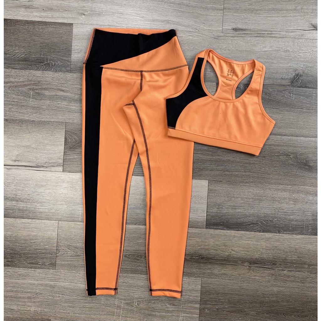 Set Bộ Tập Gym Yoga Nữ Quần Dài Áo Bra Phối Màu Kèm Mút Cao Cấp Bin Sports BD113