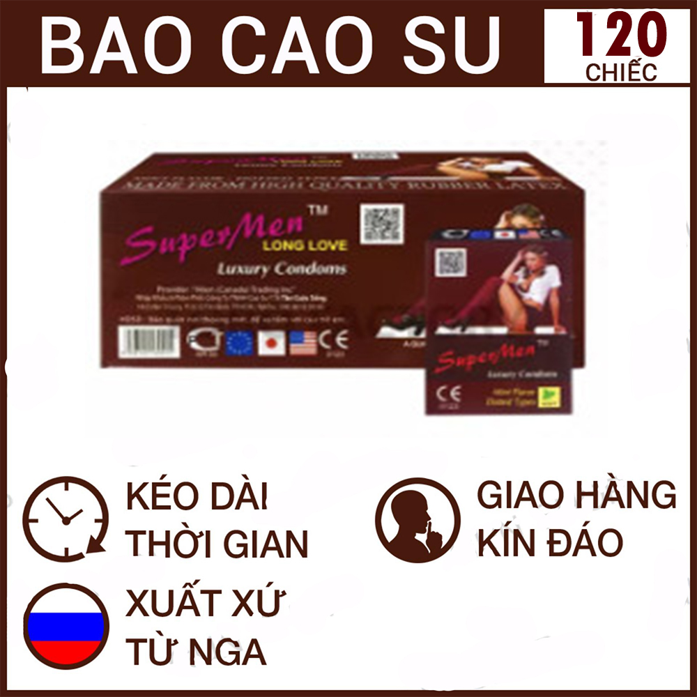 [Hcm][120 Chiếc] Bcs Thái Lan Supermen Long Love - Hương Bạc Hà Điểm Nổi Kéo Dài