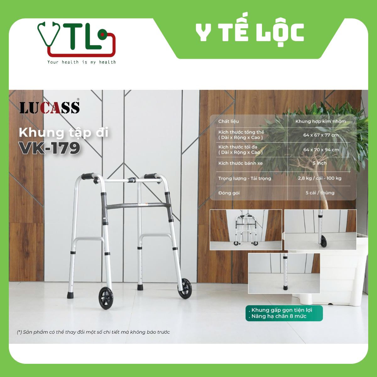 Khung tập đi bánh xe lớn Lucass VK179