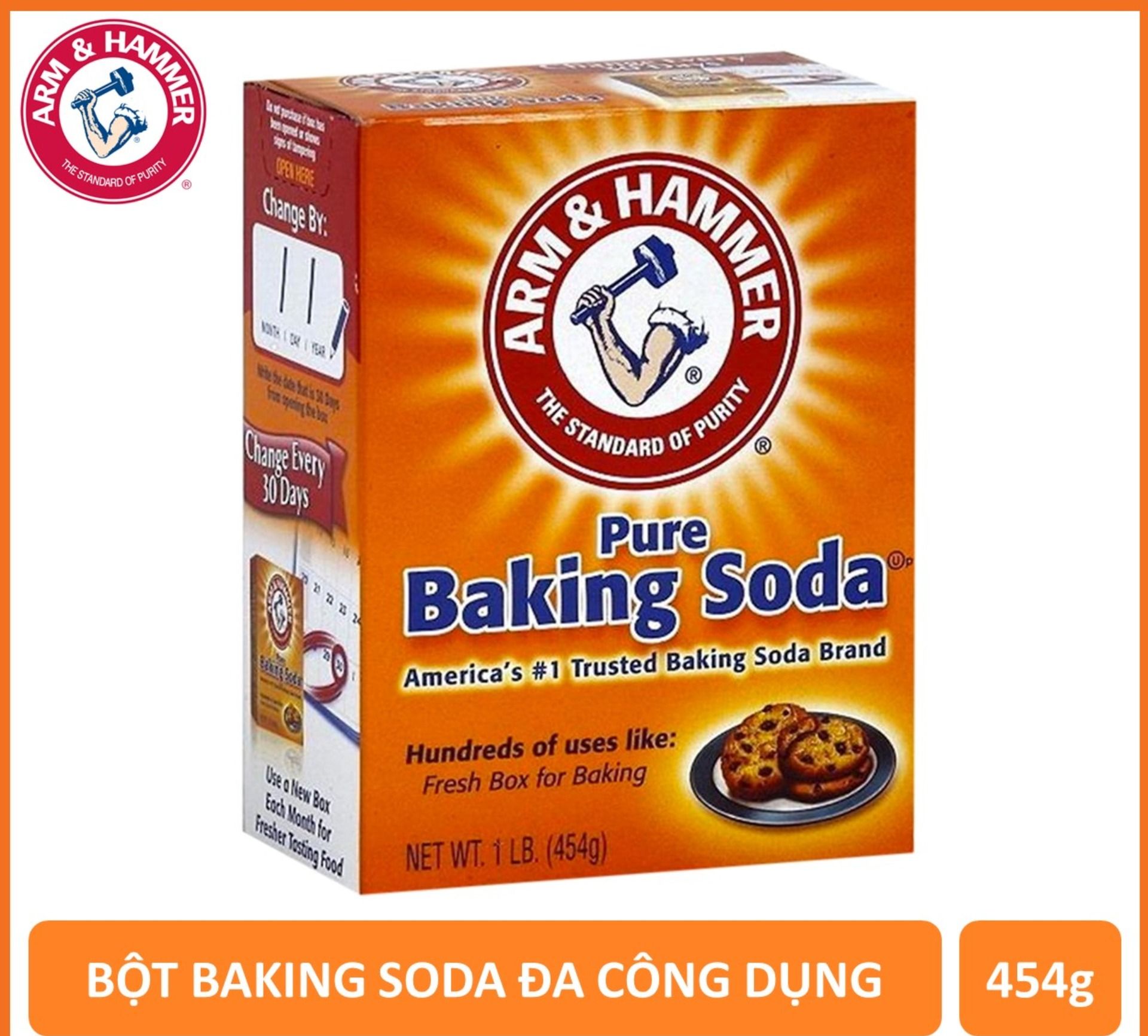 Bột Baking Soda Đa Công Dụng 454g Hàng Chính Hãng Xuất Xứ Từ Mỹ Bột Dễ Tan Hút Ẩm Rất Tốt An Toàn Sử Dụng