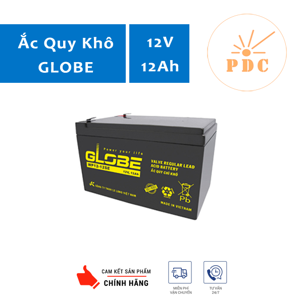 Ắc Quy Kín Khí (VRLA AGM) GLOBE 12V-12AH (20HR) WP12-12SE F2 - Hàng Chính Hãng