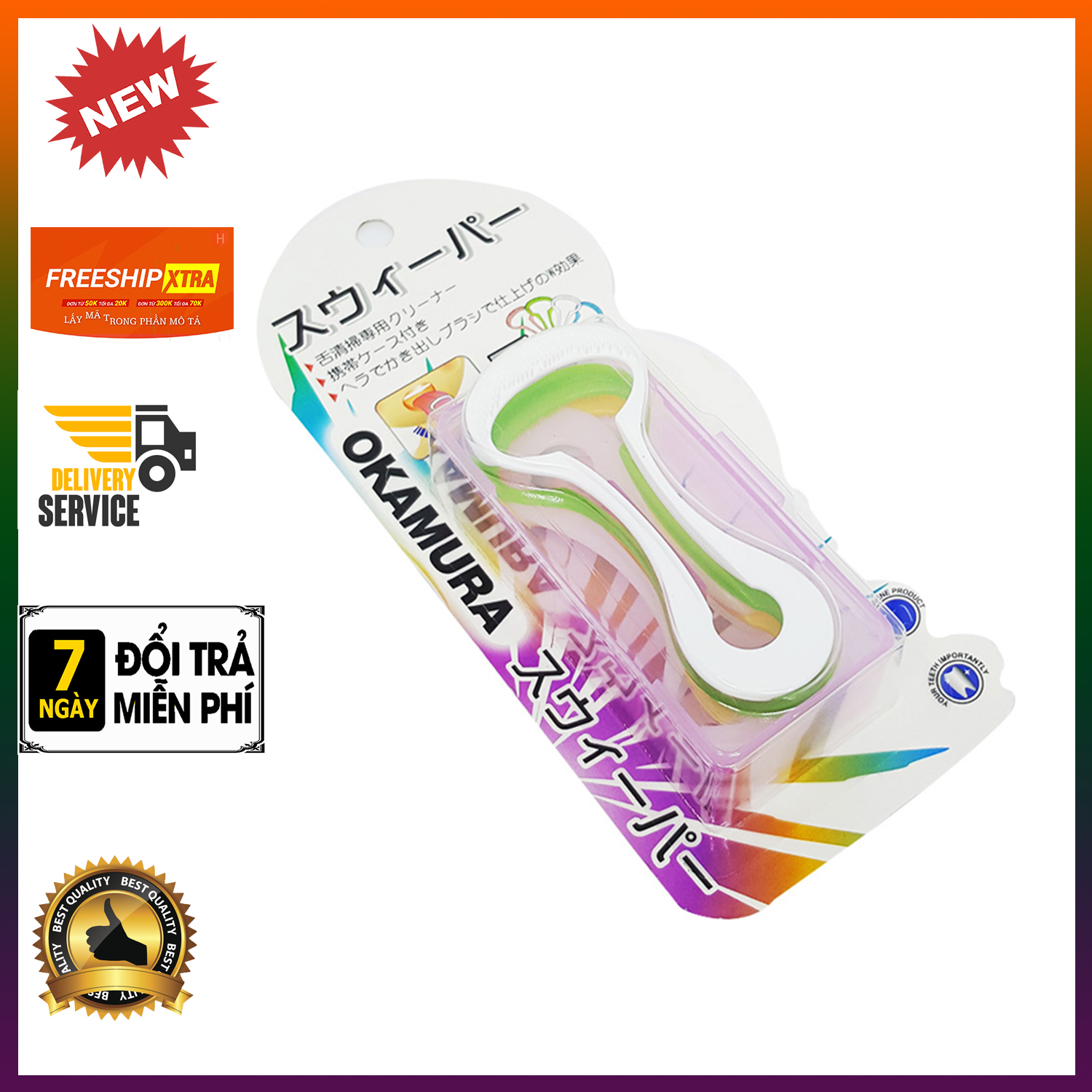 Okamura - Dụng Cụ Làm Sạch Lưỡi - Hộp 5 Chiếc - Cứng Cáp - Sạch Sẽ - An Toàn - Chất Lượng Tốt - Giá Rẻ