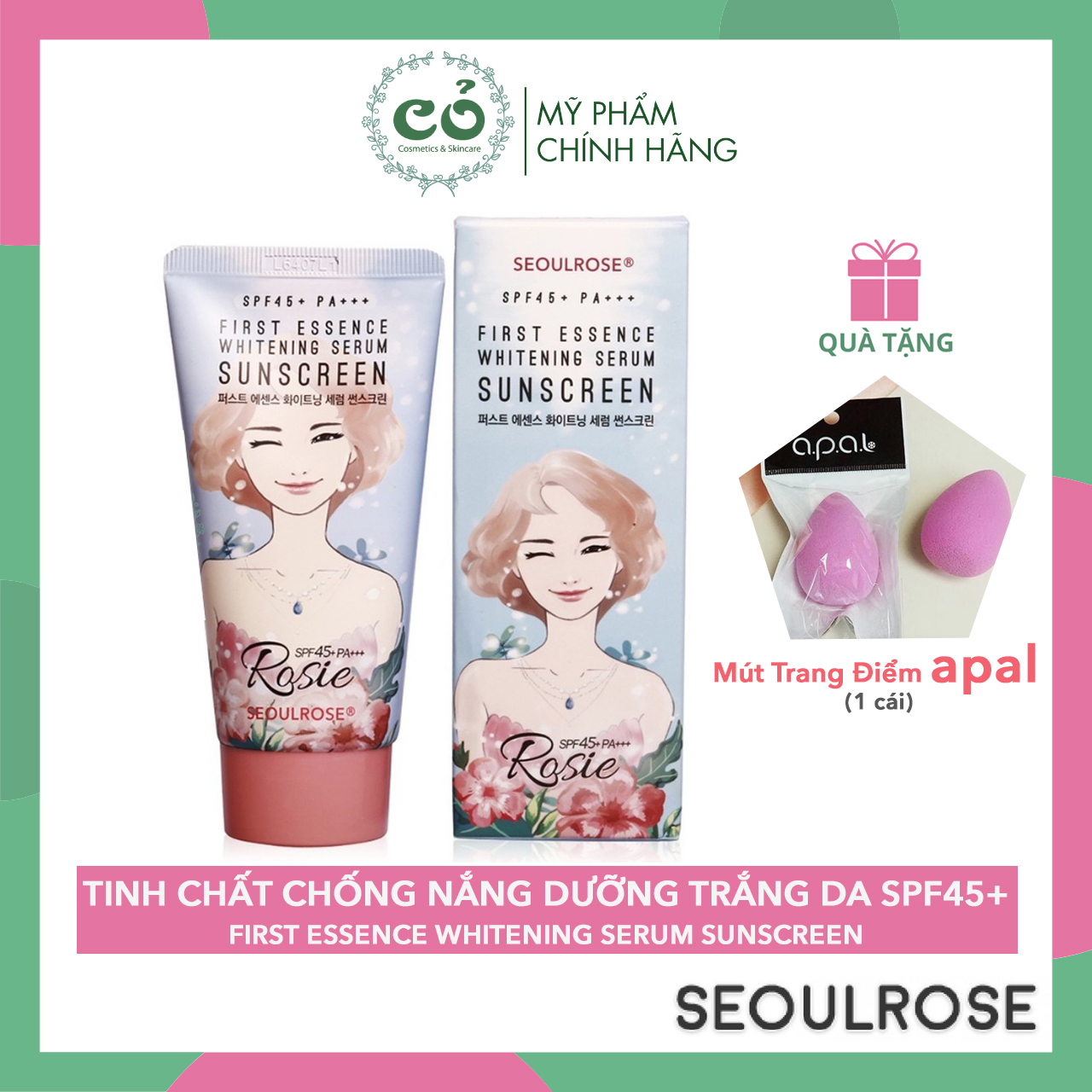 [Hcm]Kem Chống Nắng Trắng Da Rosie First Essence Whitening Serum Sunscreen