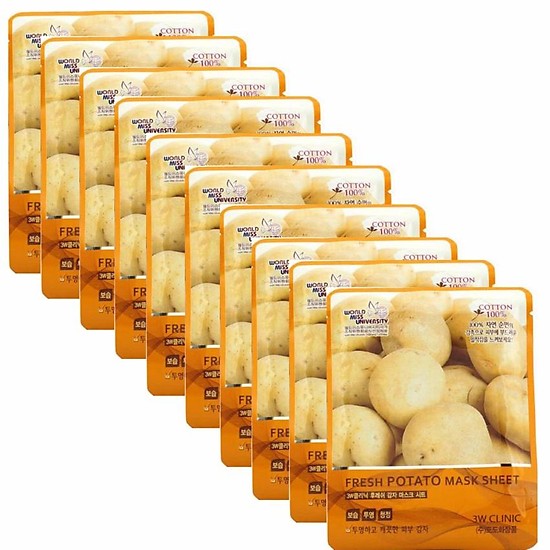 [HCM]Bộ 10 Gói Mặt Nạ Chiết Xuất Khoai Tây 3W Clinic Fresh Potato Mask Sheet (23ml X 10)