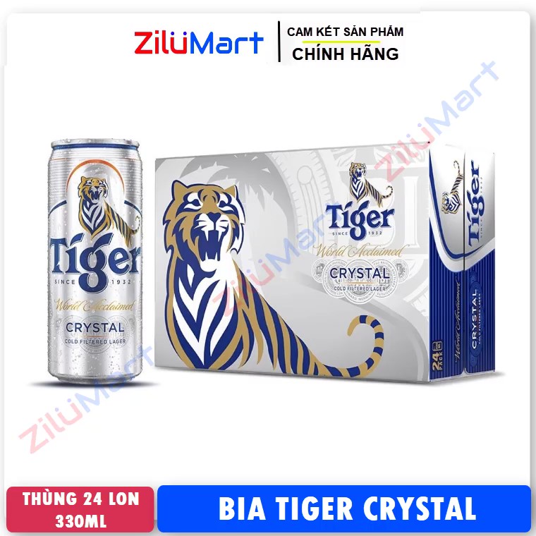 Bia Tiger bạc (thùng 24 lon) loại 330ml
