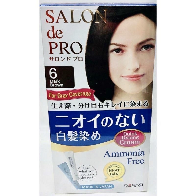 Thuốc Nhuộm Salon De Pro Chuyên Dùng Cho Tóc Bạcđồng Giá 130K/ Hộp 40 Grloại Dành Cho Phái Nữ: Số 2(Nâu Sáng Hơn) 3(Nâu Sáng) 4(Nâu Nhạt): 5(Nâu Tự Nhiên) 5K(Nâu Hạt Dẻ Tự Nhiên) 6(Nâu Đen)Loại Dành Cho Phái Nam: 5(Nâu Tự Nhiên) 6(Nâu Đen) 7(Đen