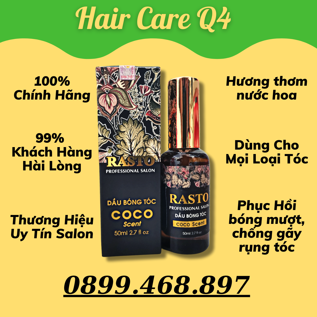 [HCM]Tinh dầu bóng tóc Rasto 50ml Serum dưỡng tóc Hàng Chính Hãng - Hair Care Q4