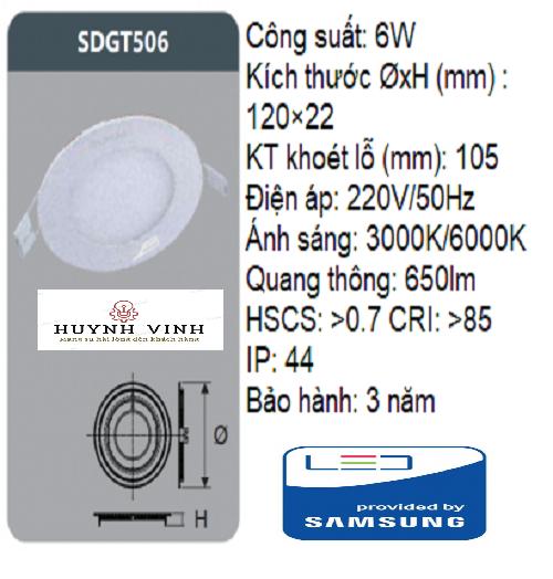 ĐÈN LED SAMSUNG PANEL ÂM TRẦN 7W DUHAL - KDGT506
