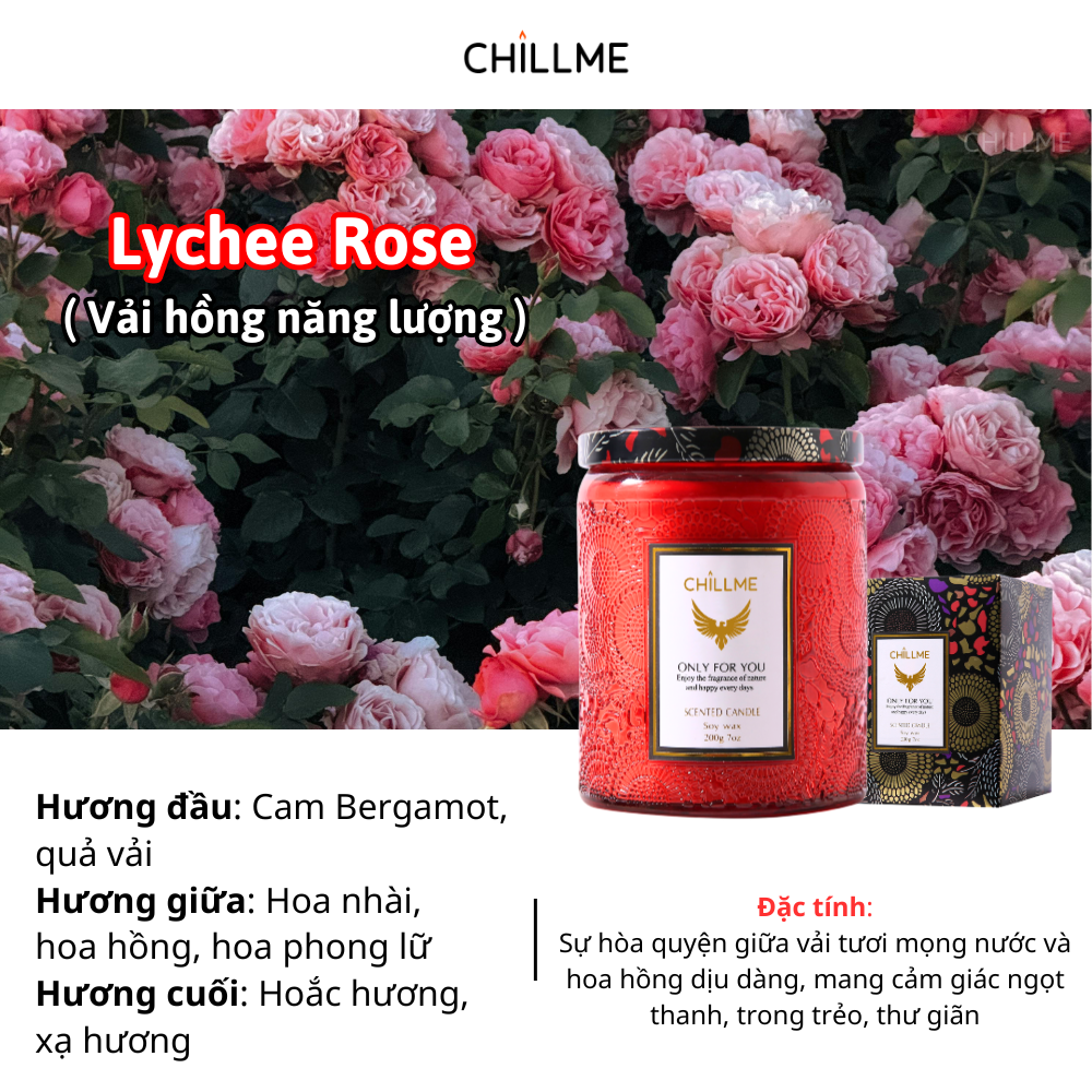 Nến thơm phòng Chillme Luxury sáp đậu nành hương thơm thư giãn khử mùi decor phòng ngủ quà tặng