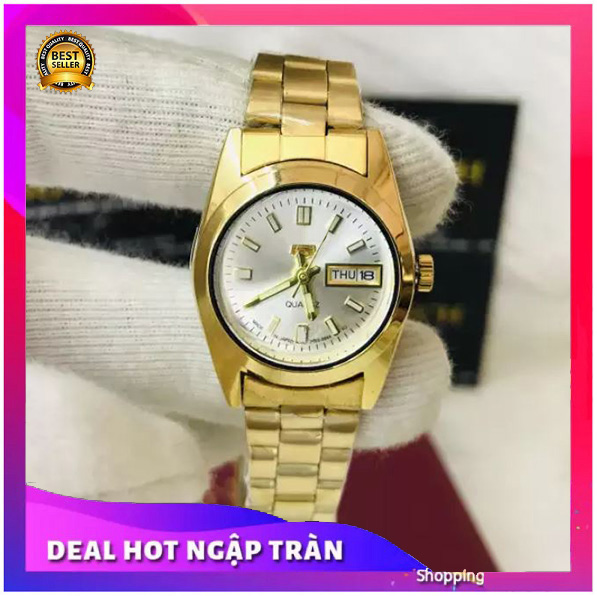 {ĐỒNG HỒ PHỐ  MUA 1 TẶNG 1 } Đồng Hồ Nam SEIKO 5 Pin VÀNG GOLD KHẮC LAZE SIZE 36 MM+ Thẻ Bảo Hà