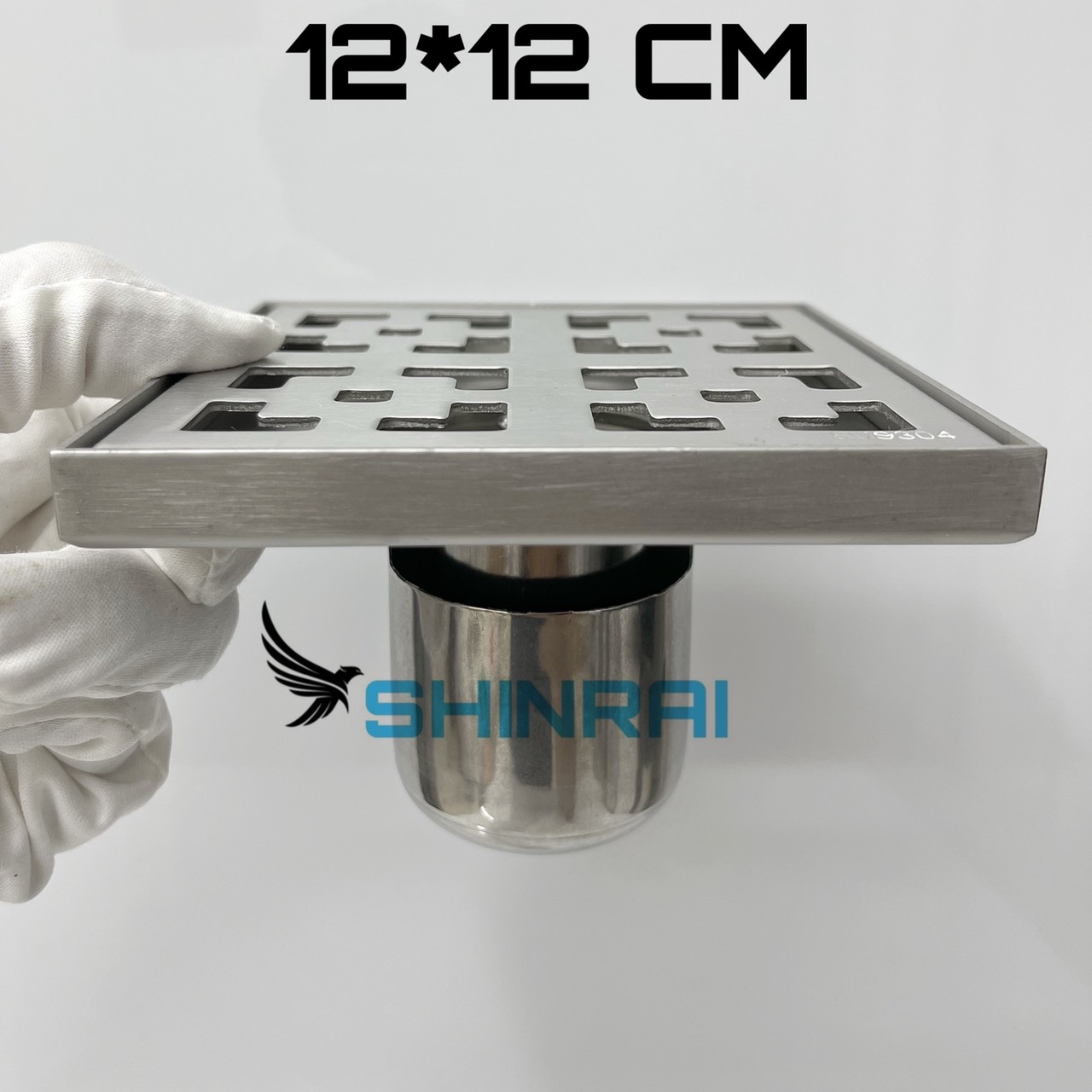 ( 12*12 CM - INOX SUS 304 Tấm Đặc Loại Dày ) Ga Thoát Sàn  Phễu Thoát Nước Nhà Tắm SHINRAI