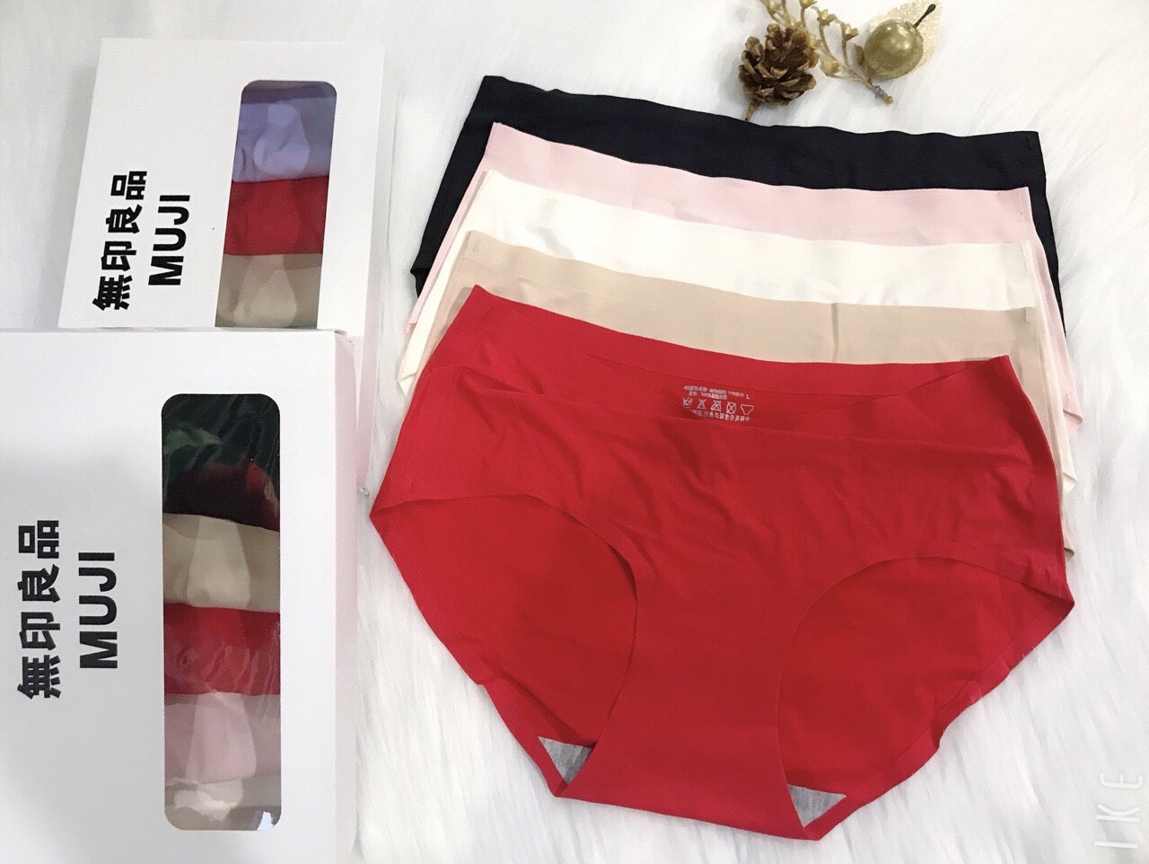 [Hoàn Tiền 15%] Hộp quần lót nữ Muji chất vải su đúc lạnh không đường may bốn chiều co dãn mềm mịn h