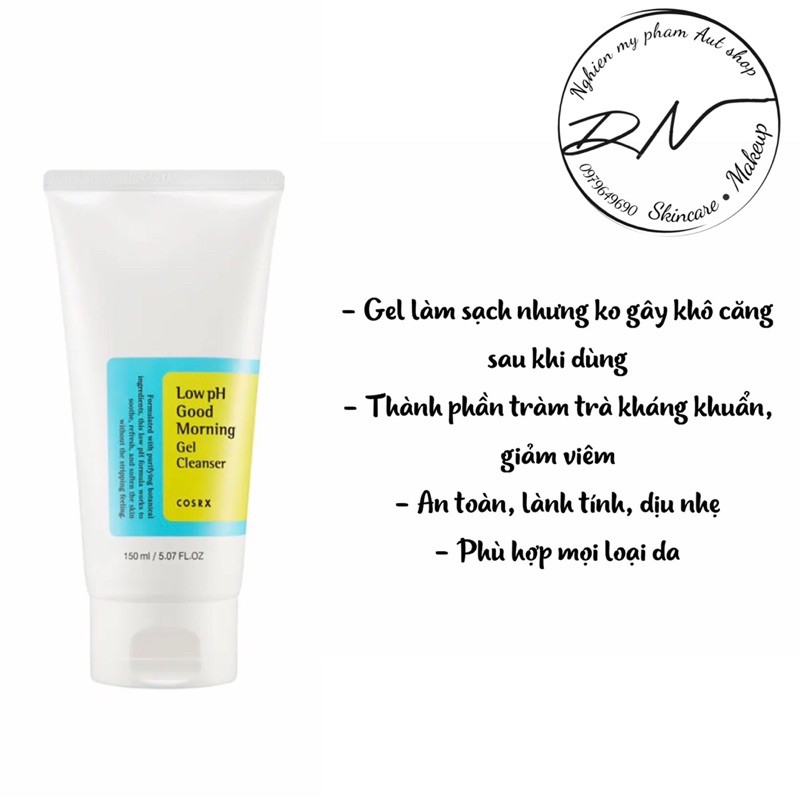 {CÓ BILL}  Sửa rửa mặt COSRX LOW PH GOOD MORNING GEL CLEANSE chính hãng