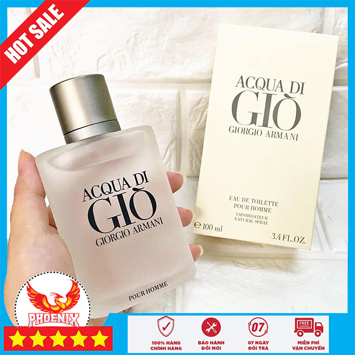 [ Phoenix Online ] Nước Hoa Nam Arrmani Accqua Dii Gio Pour Homme Edt 100Ml - Hương Thơm Tinh Khiết Ngào Ngạt Và Nồng Nàn Mùi Gỗ Thoang Thoảng Của Gió Biển Quả Chín Và Cây Cỏ - Thương Hiệu Uy Tín Lâu Đời