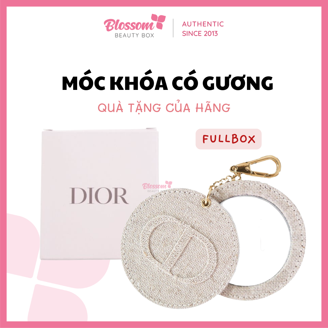 FULLBOX - Móc Khoá Gương Dior Gift - Pocket Compact Mirror Cotton linen