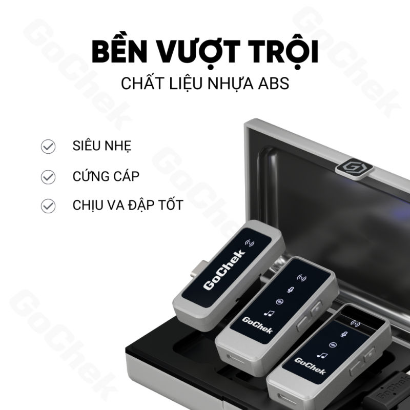 Micro thu âm GoChek Ultra S24 không dây cao cấp Dùng Livestream Quay Video Thu âm... mã mới dùng được cho các dòng điện thoại