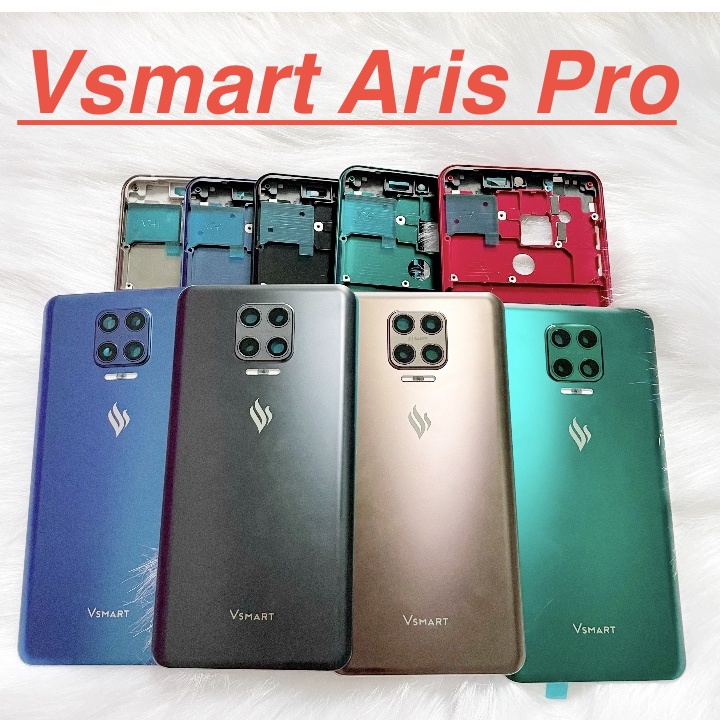 Nắp Lưng Sườn Viền Vsmart Aris Pro Sườn Viền Vỏ Màn Hình Benzen Kính Camera Linh Kiện Thay Thế