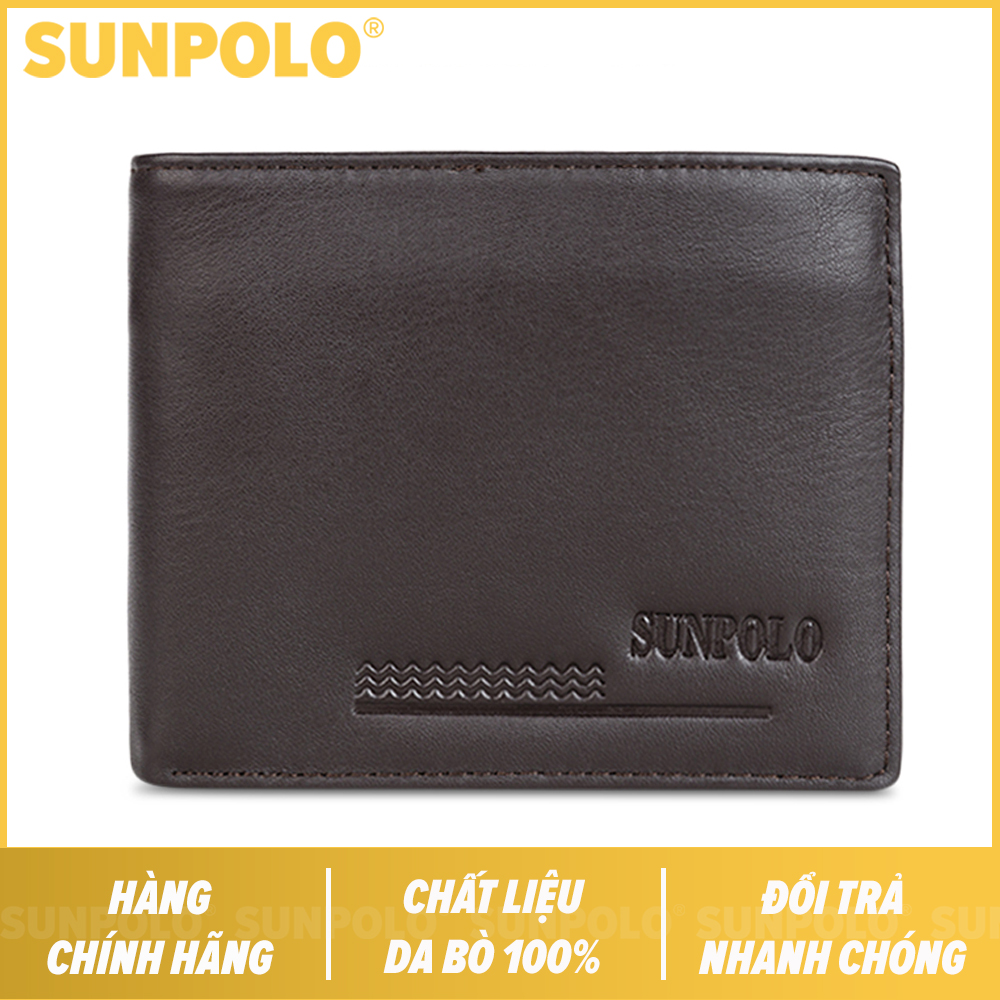 Ví Nam Da Bò SUNPOLO WS11DN (Đen Nâu)