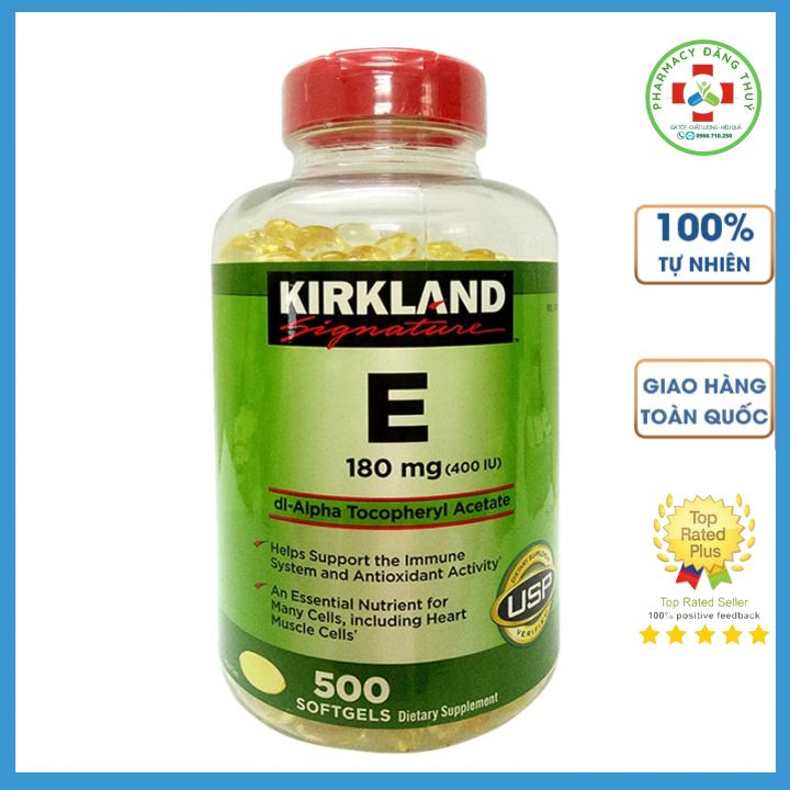 [Chính Hãng] Vitamin E Mỹ 50 Viên E Kirkland 400 Iu Hỗ Trợ Làm Đẹp Da