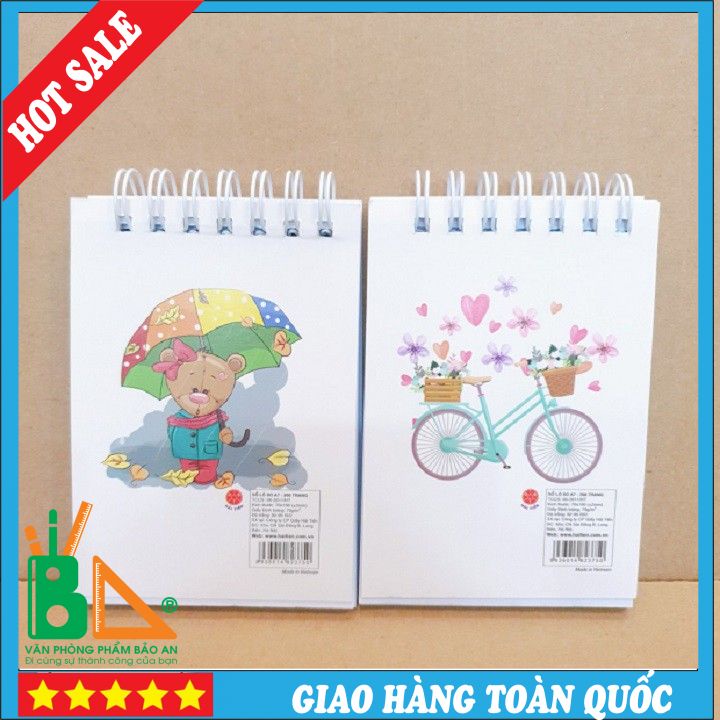 Sổ Lò Xo A7 Dày Gáy Dọc Hoặc Ngang 200 Trang - Văn phòng phẩm Bảo An