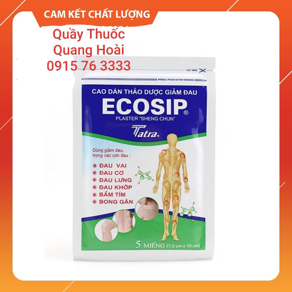 Cao Dán Thảo Dược Giảm Đau Ecosip Tatra ( Gói 5 Miếng )