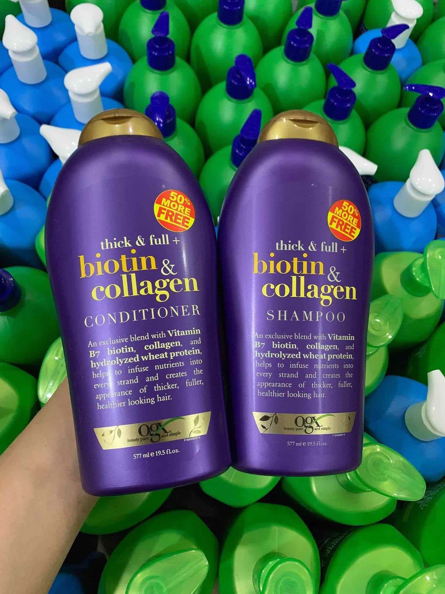 ✅Biotin Collagen✅ Dầu gội Biotin Collagen Chống Rụng Tóc Và Kích Thích Mọc Tóc✅Biotin Collagen 1 cặp Dầu Gội+Xả 577ml