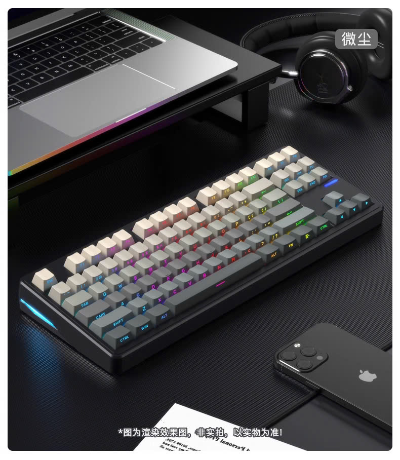 RICCKS RS8 - Bàn phím cơ RICCKS RS8 HIFI Mạch Xuôi RGB 3 MODE QMK/VIA Chính Hãng BH 12 THÁNG