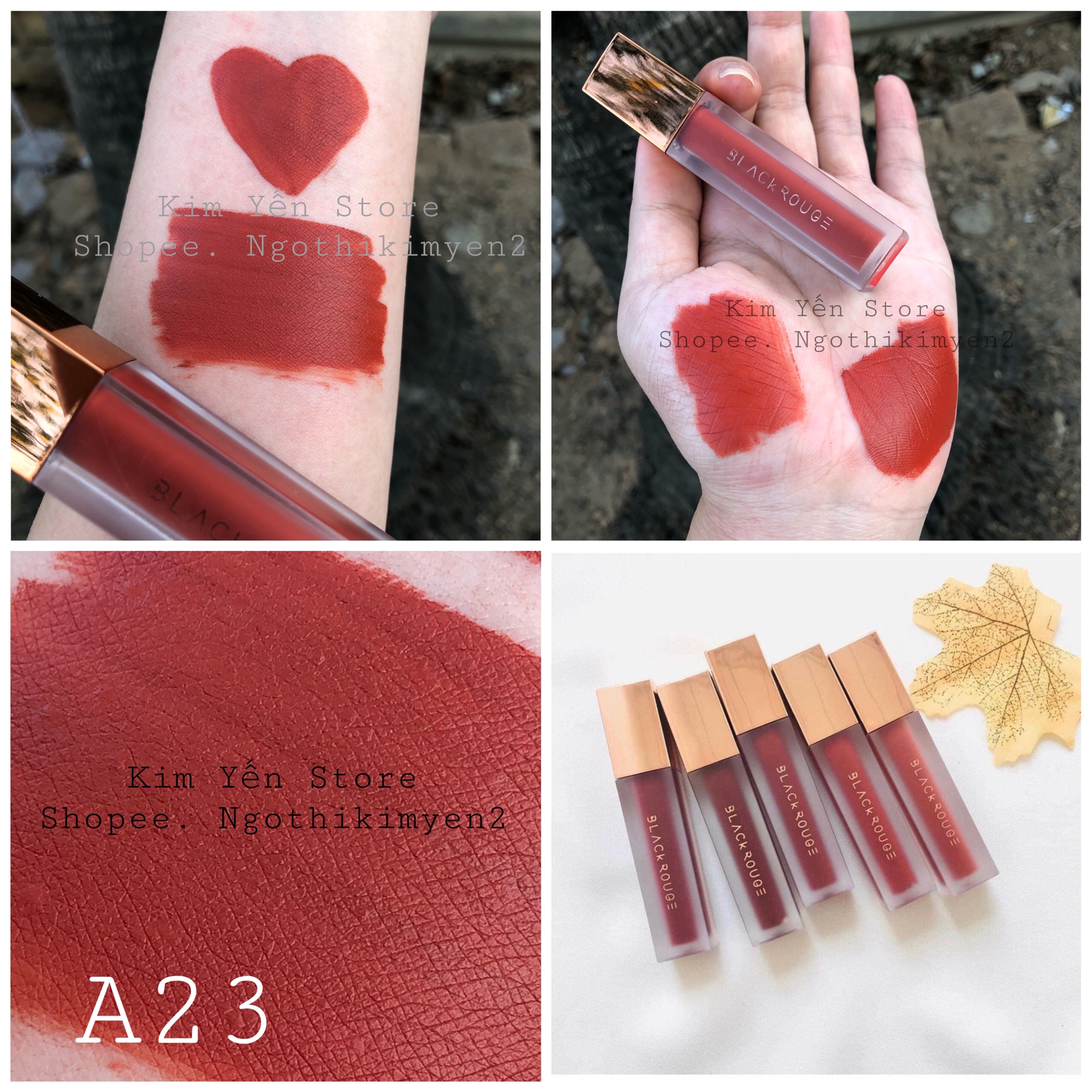 Son kem Lì Black Rouge Air Fit Velvet Tint  ver 5  Chất lỳ không gây khô môi Có giấy kiểm định không chì  ẢNH THẬT ( KÈM VIDEO THẬT )