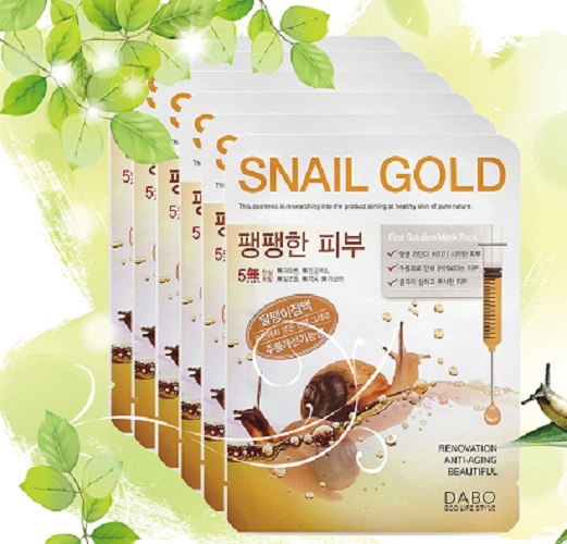 [Hcm]Combo 10 Mặt Nạ Cấp Ẩm Phục Hồi Ngăn Lão Hóa Tinh Chất Ốc Sên Dabo Snail Gold Mask 23Ml