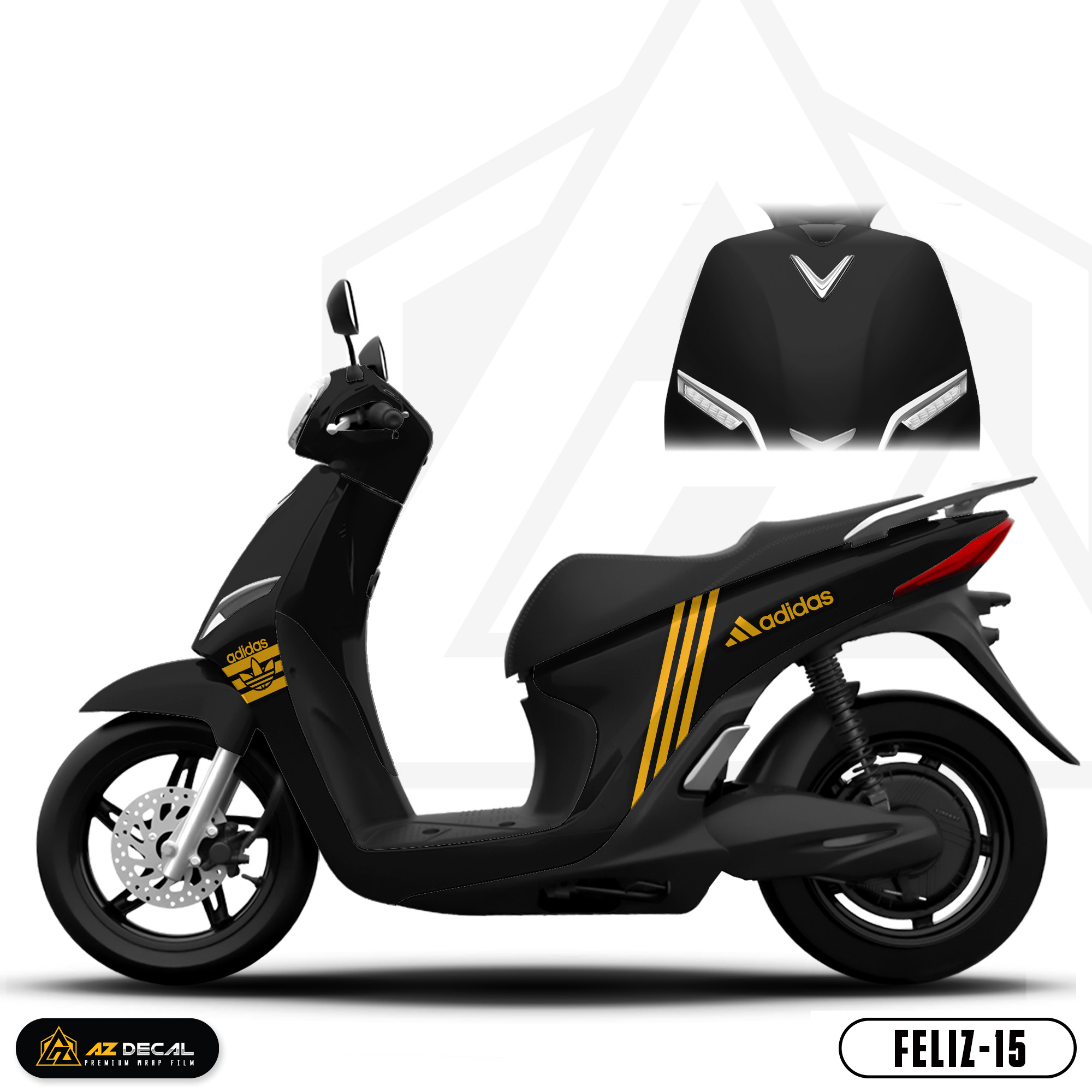 Tem Feliz S Mẫu Abidas | FELIZ-15 | Team Decal Rời Hình Dán Xe Máy Điện Vinfast Chống Nước Bền Màu -